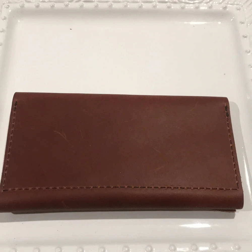 Portland leather goods wallet Raul leather NWOT Brown  4.5 H 7.5 W